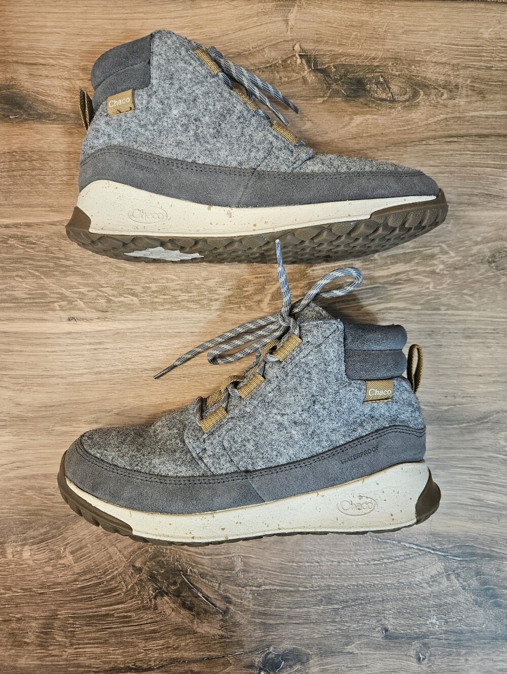 chaco borealis ledge gray wool waterproof chukka boots